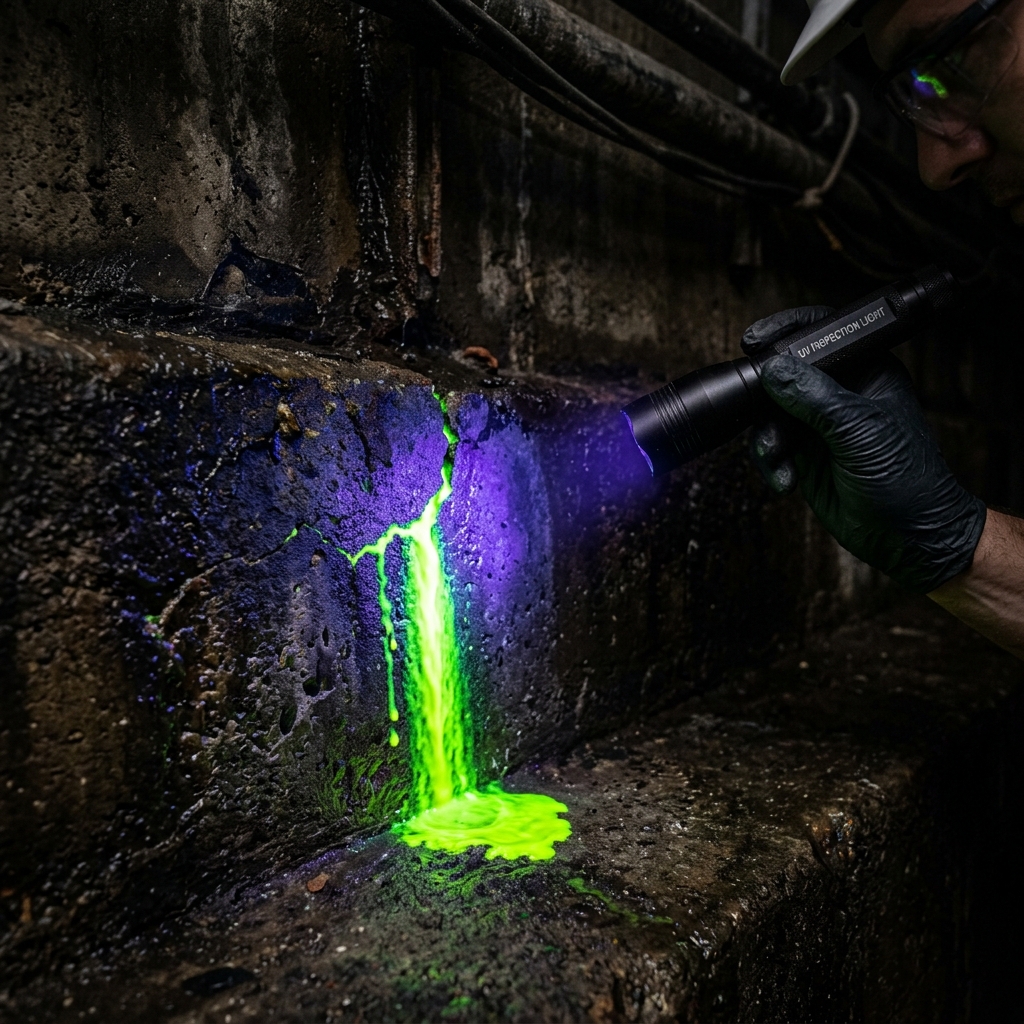 Révélation fluorescente sous lampe UV